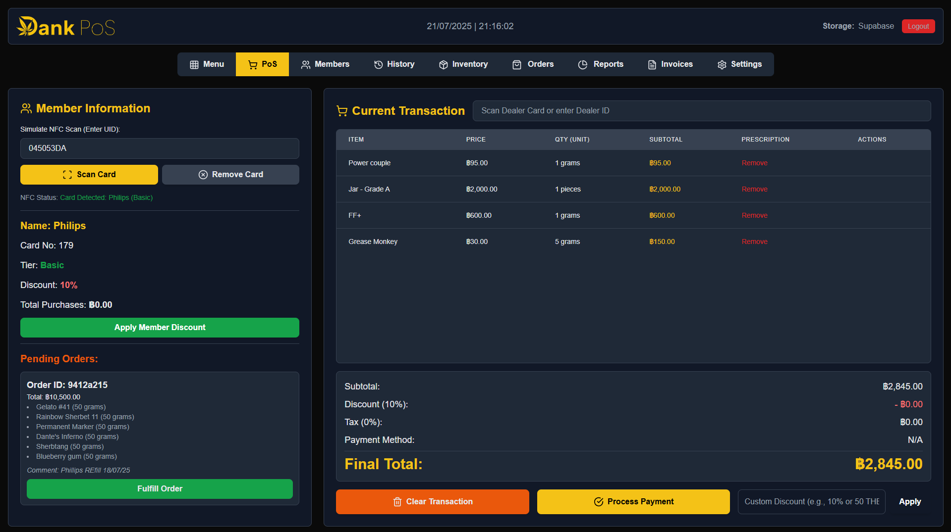 Dank PoS Dashboard Mockup